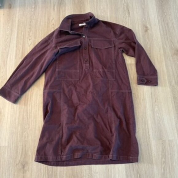 Studio Tomboy Women’s Shirt Dress  Jumper Maroon One Size - Picture 1 of 8